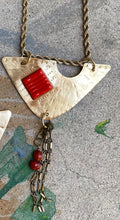 Load image into Gallery viewer, Blue Circle / Red Square Necklace
